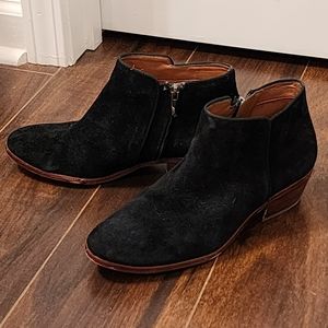 Black Suede Sam Edelman Petty Booties 8.5 W
